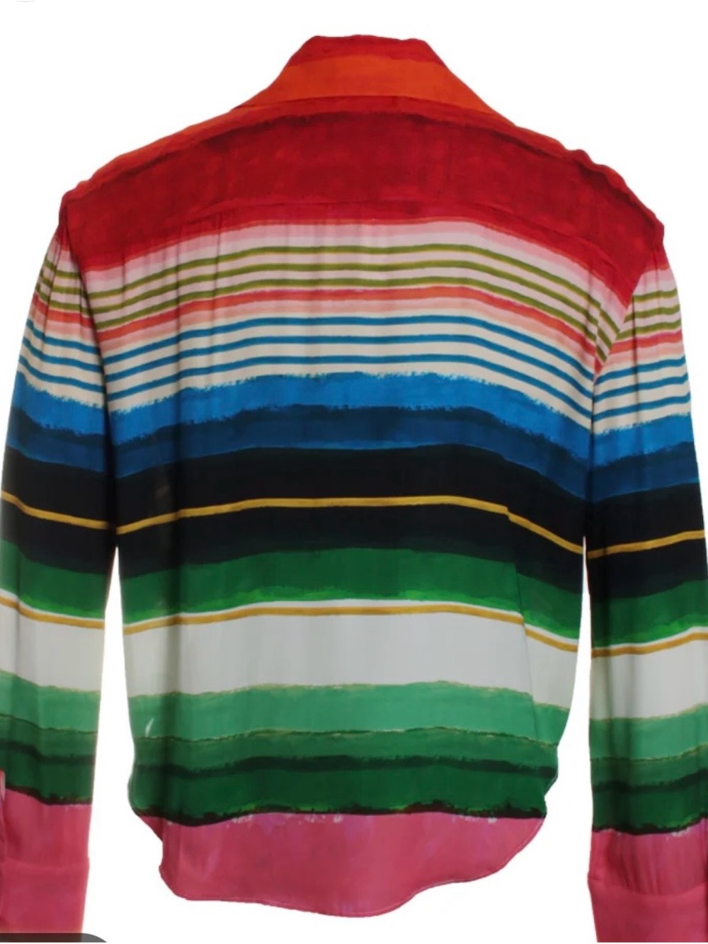 Alice + Olivia Multicolor Striped Tie-Front Button Down Shirt - Picture 2 of 5